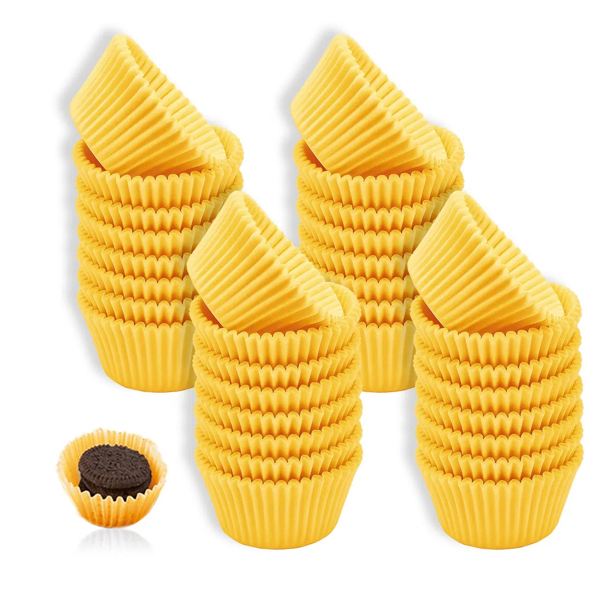 MIVAIUN 1000 Pz Pirottini Gialli per Cupcake, Muffin, Caramelle e Cioccolato - Carta Oleata