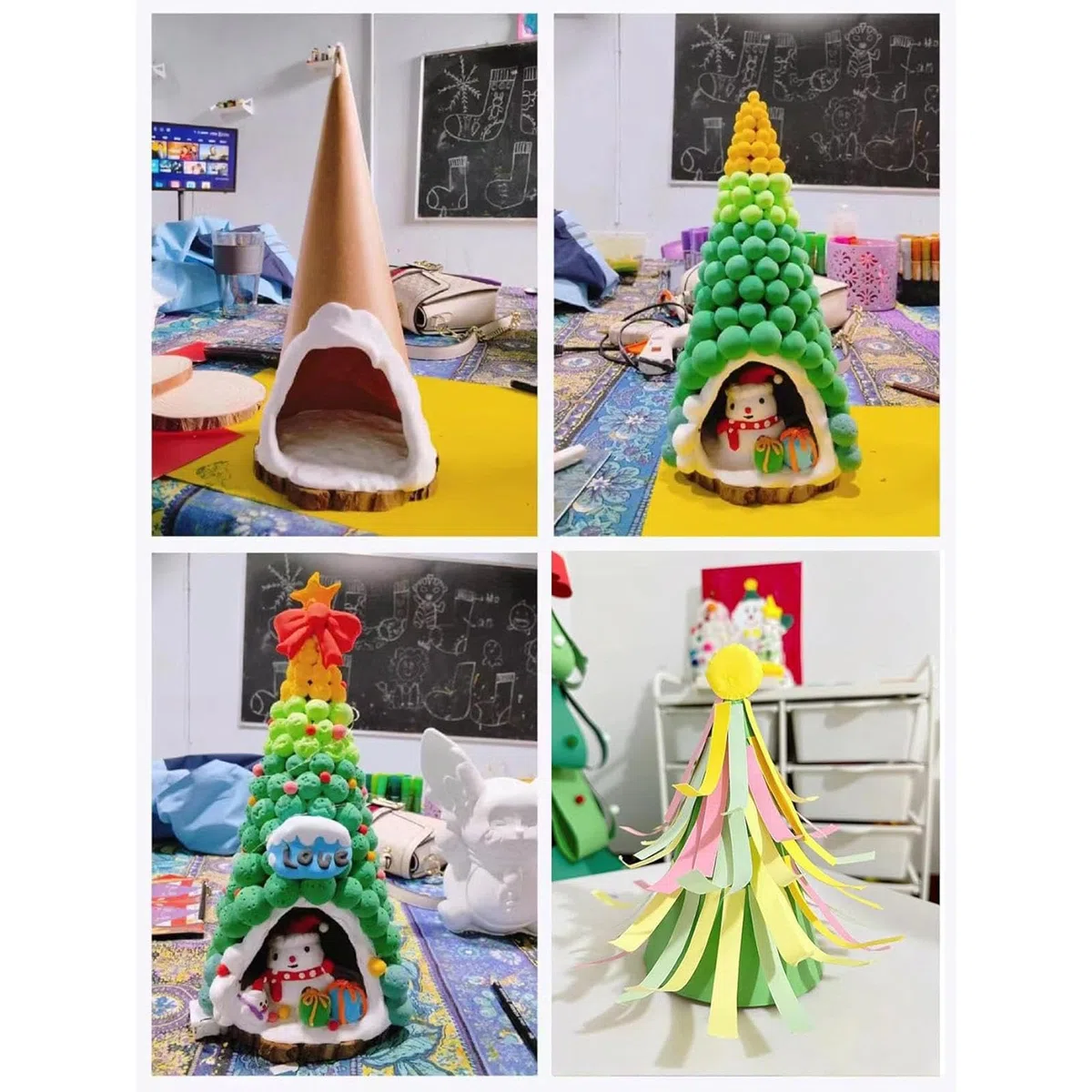 Oshhni 3 pezzi di coni di cartapesta, coni di cartone, decorazione versatile per l'albero di Natale, per dipingere decorazioni di Halloween, 25 Cm