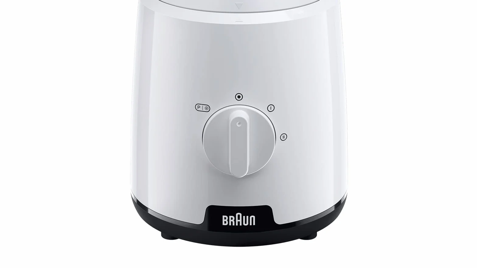 Braun PowerBlender 1 - Frullatore con caraffa triangolare singola in vetro, 2 velocità, funzione di frantumazione del ghiaccio, JB1050WH, 600 W, bianco