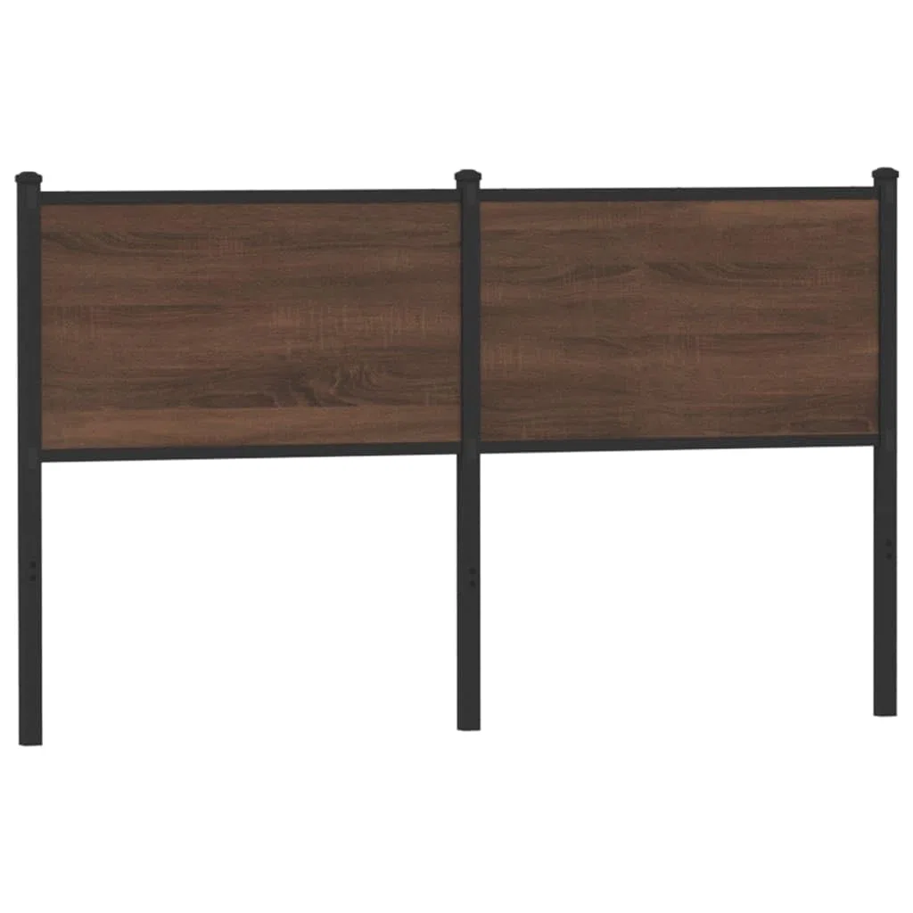 vidaXL Testiera di Ricambio Rovere Marrone 135 cm in Legno Multistrato e Acciaio, Testata, Testata Letto, Testata Doppio, testiera Letto