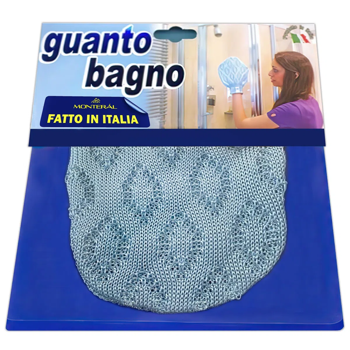 MONTERAL Guanto per la Pulizia del Bagno Cabina Doccia Sanitari Specchio - Realizzato al 100% in Viscosa - PRODOTTO IN ITALIA