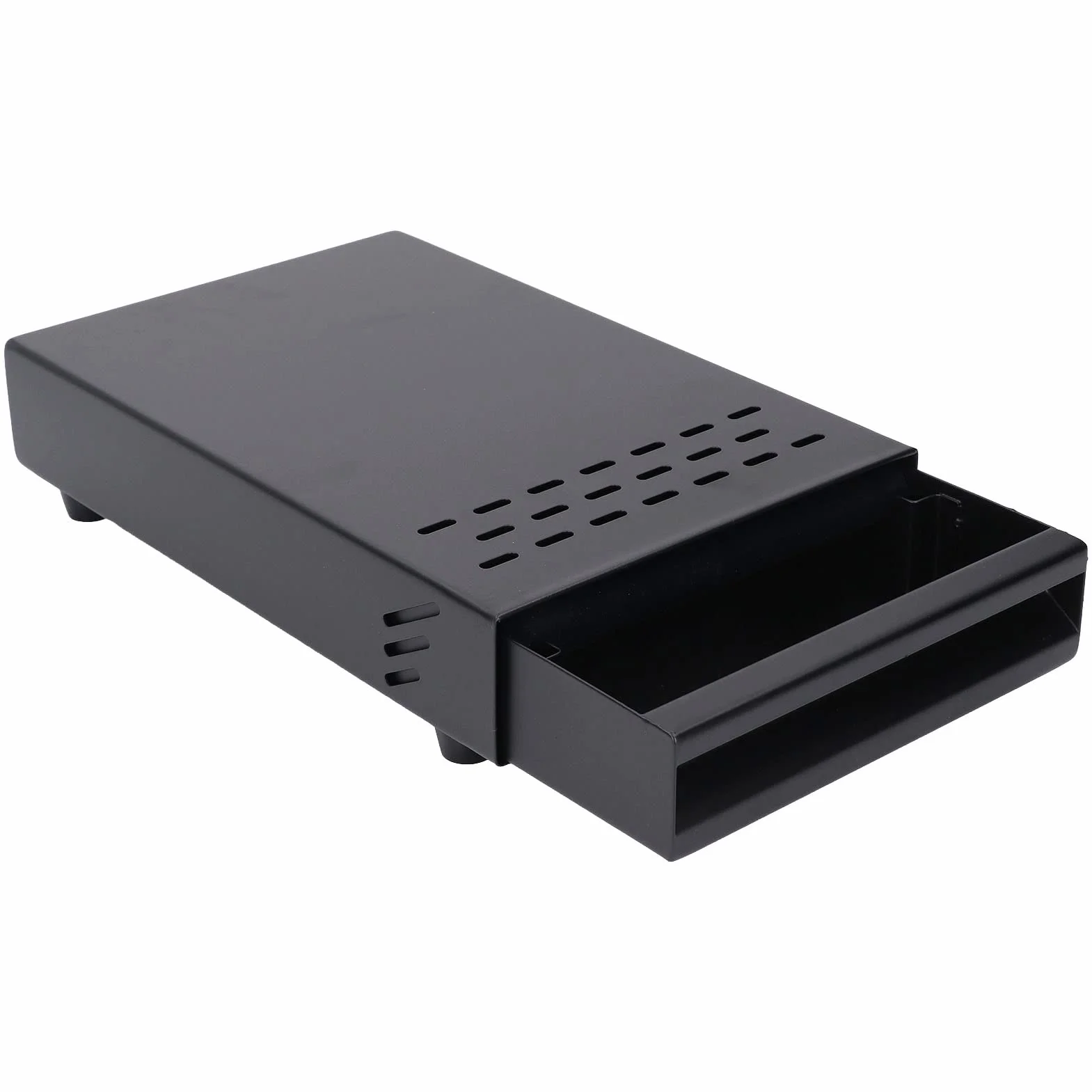 Cassetto per Busta per caffè in Acciaio Inossidabile, Contenitore per Polvere per Residui di caffè Addensato, Busta Stile Resistente Antiurto per Casa, Ufficio, Bar con Piedini (BLACK)