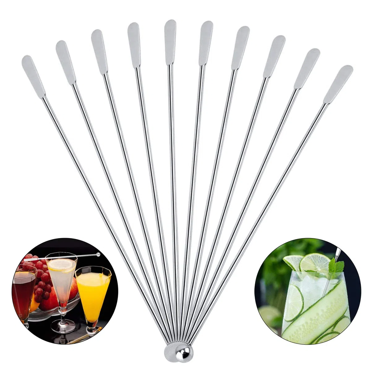 12 pezzi Tilletta Cocktail Piccoli Agitatori Swizzle Pagaie Cocktail Swizzle Sticks Cocktail Cucchiaio Agitatori Stirrers per mescolare bar da caffè martinis party piccoli snack Ghiacciato, Caffè