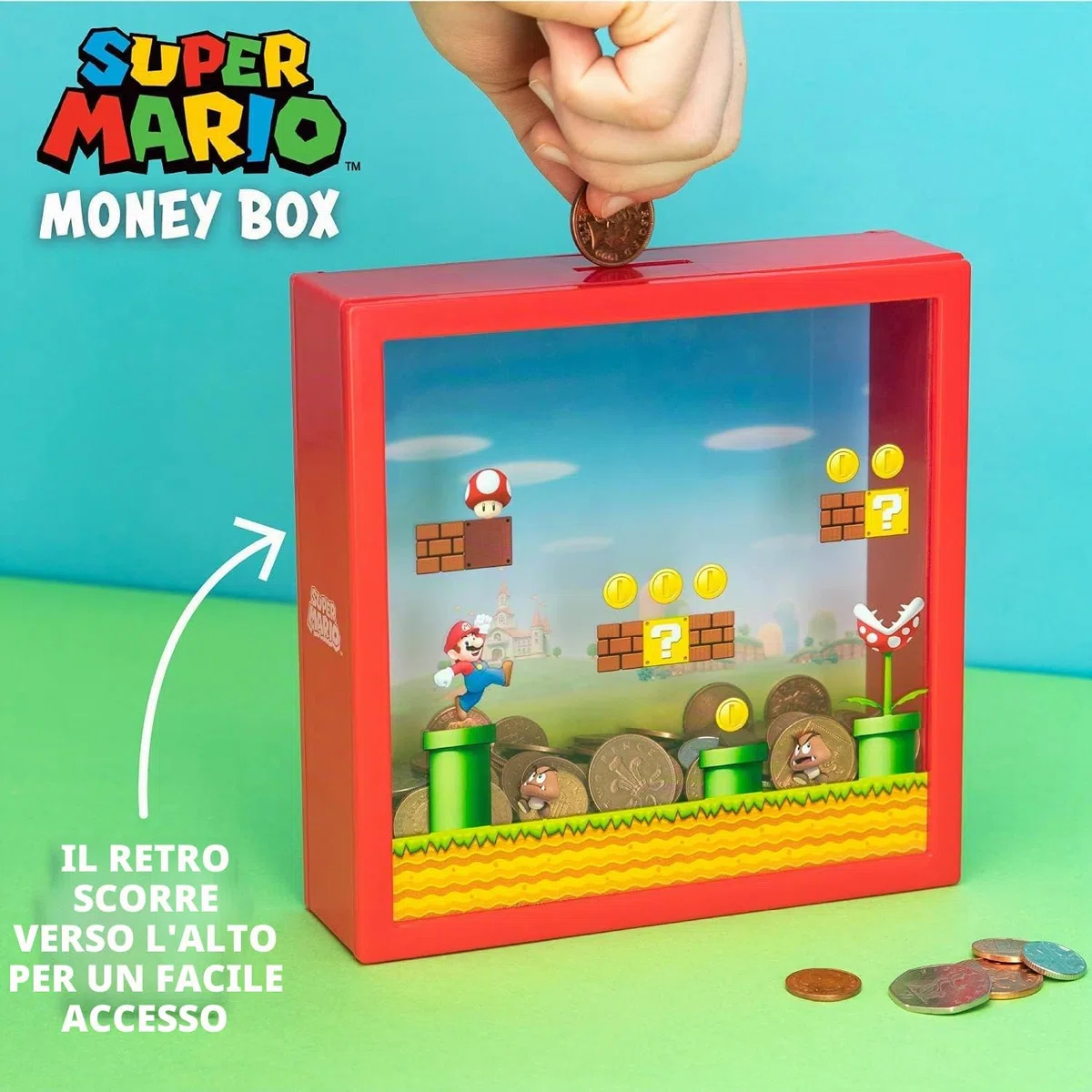 Salvadanaio Super Mario Salvadanaio Nintendo, Regalo per Fan, 18cm