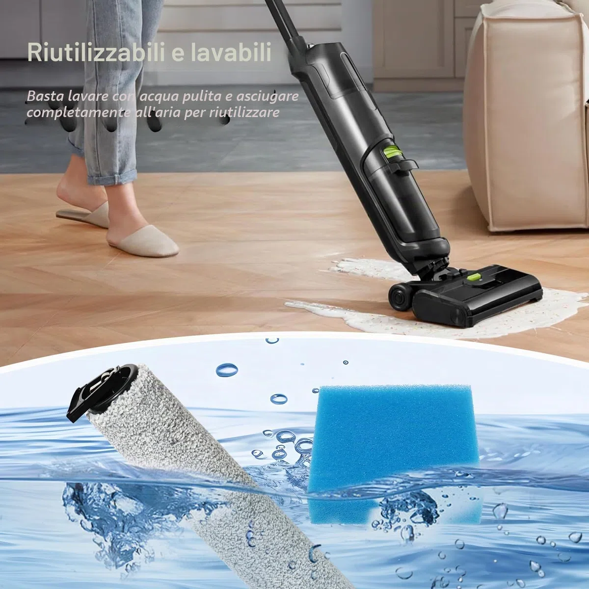 Spazzole Rullo + filtro per Eureka NEW400 /New400 Gen2 aspirapolvere per liquidi e asciutti Parti di ricambio, set di accessori 2 Rulli per spazzole + 2 Filtri + 1 Spazzola per la pulizia