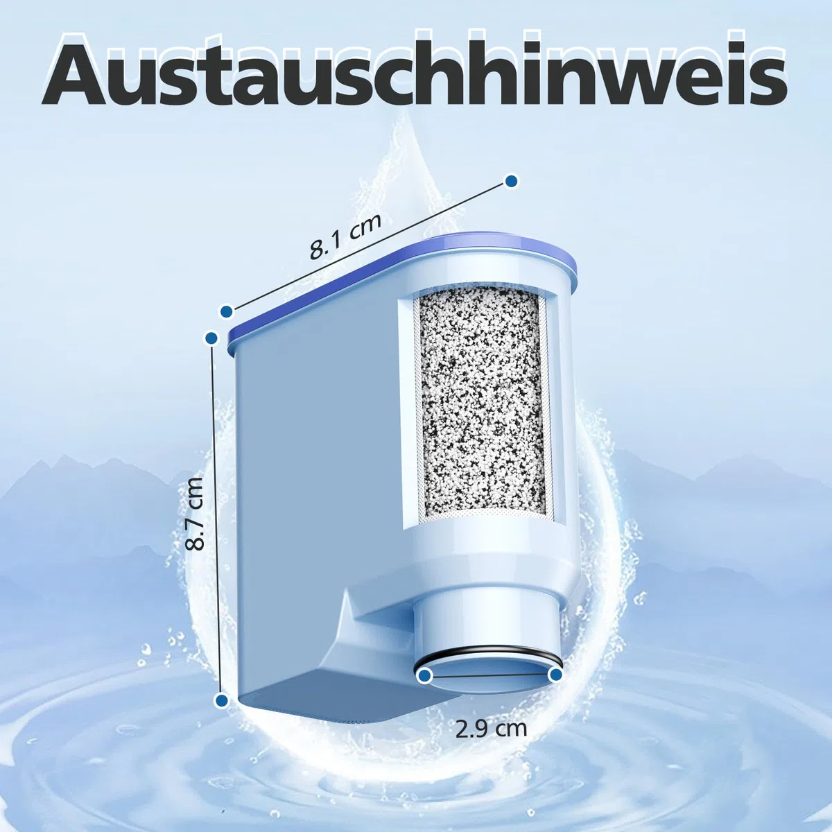 4 filtri dell'acqua compatibili con Philips AquaClean CA6903/10 CA6903/22 CA6903, filtro dell'acqua di ricambio a 2 livelli, adatto per macchine da caffè Saeco & Philips