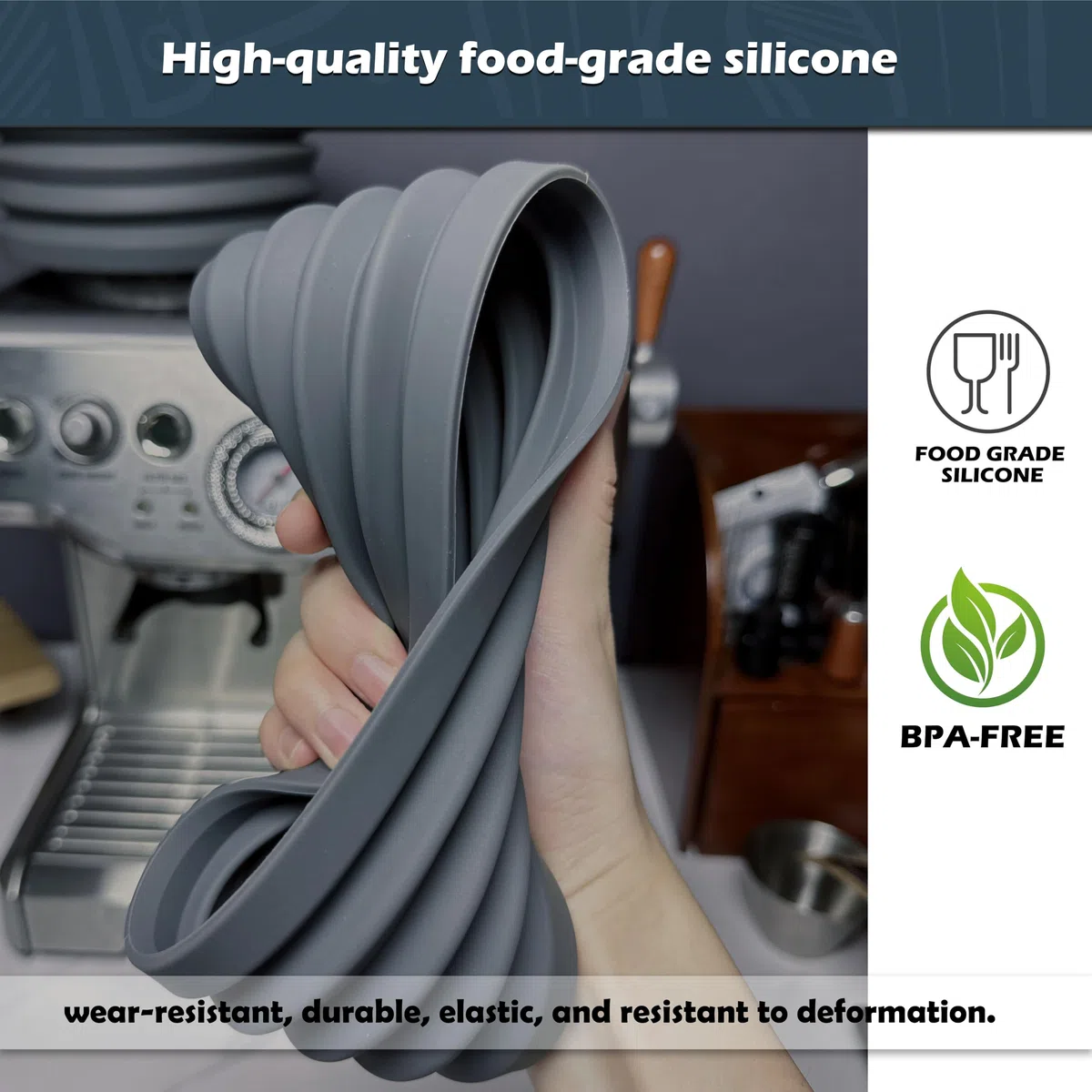 NEOUZA Tramoggia monodose in silicone per espresso compatibile con Sage Barista Express, soffietto per macinacaffè