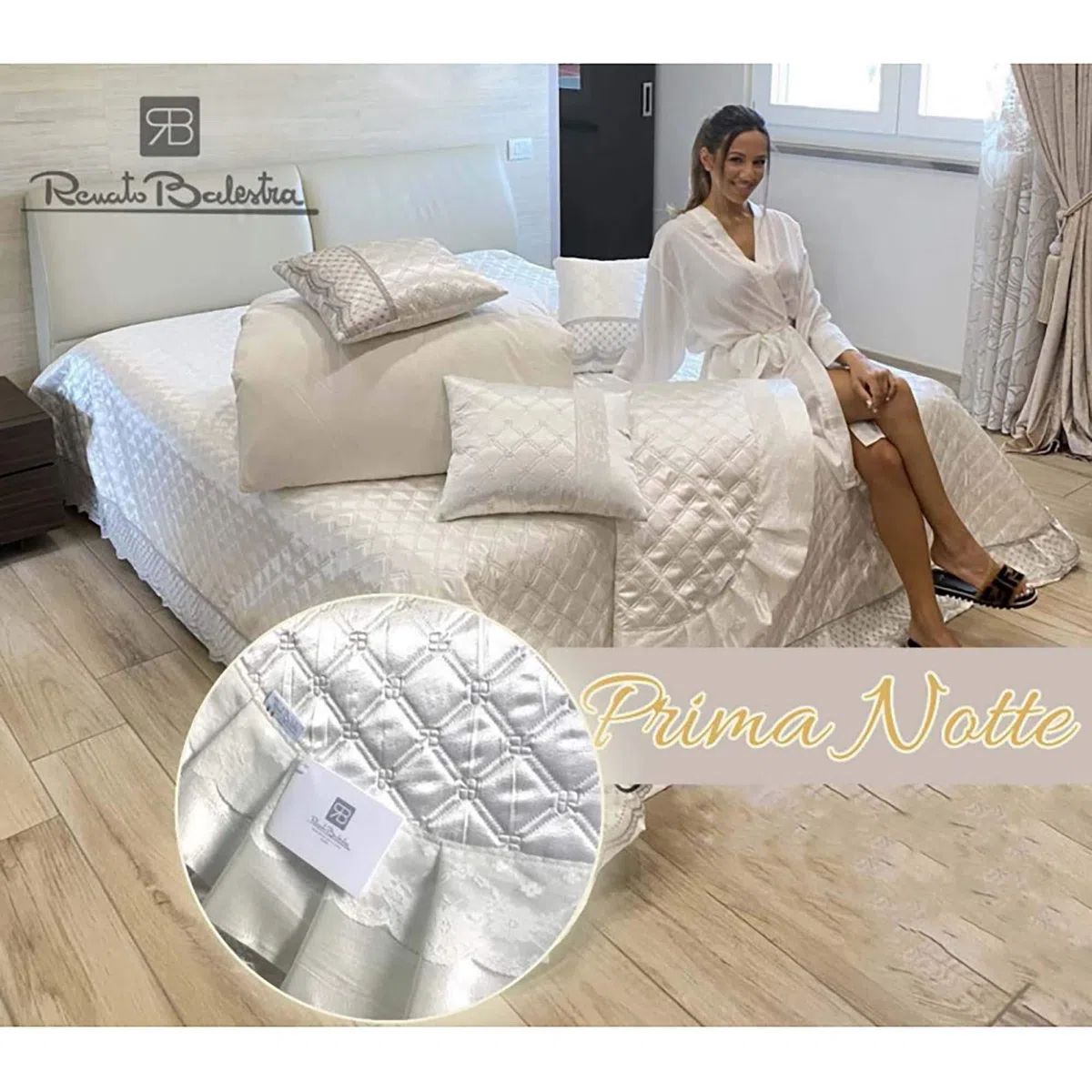 Duesse Trapuntino Primaverile Letto Matrimoniale Raso Renato Balestra 2 piazze 3995