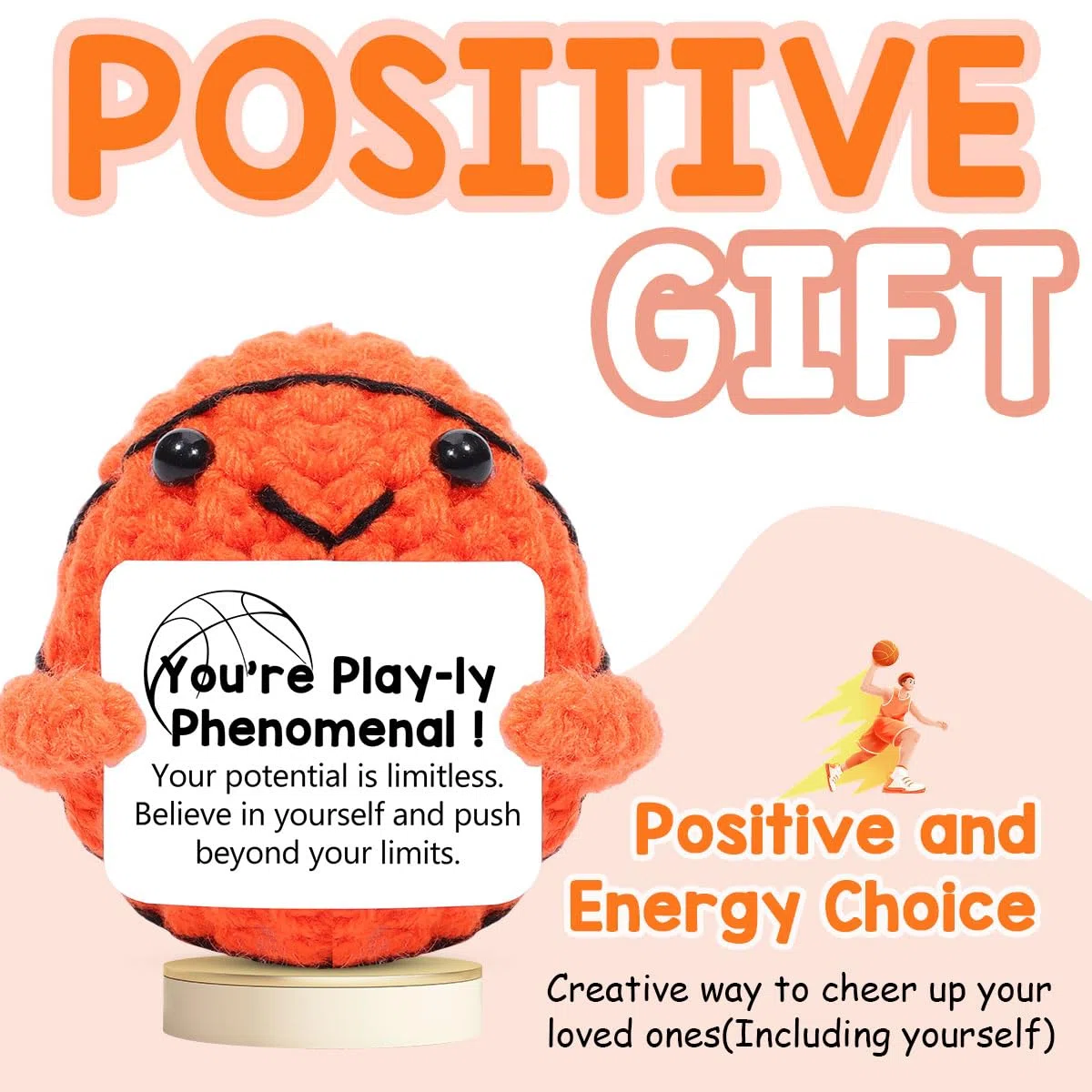 AICase Regali per papà, regali da figlio figlia Fanny positivo basket regali carino Cheer Up Doll supporto emotivo crocchette basket per uomini, donne, mamma, ragazzi, padri, amici, compleanno