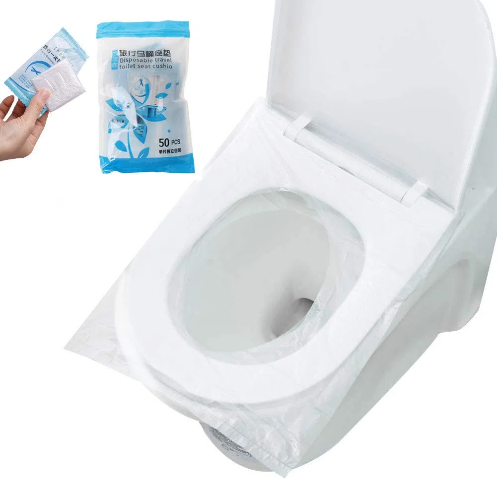 50 PZ Copriwater Usa e Getta, Copertura Igienica Monouso per WC Viaggio per bambini, donne incinta, campeggio, Antibatterico Dimensione Universale, impermeabile, tascabile, Pacchetto Singolo