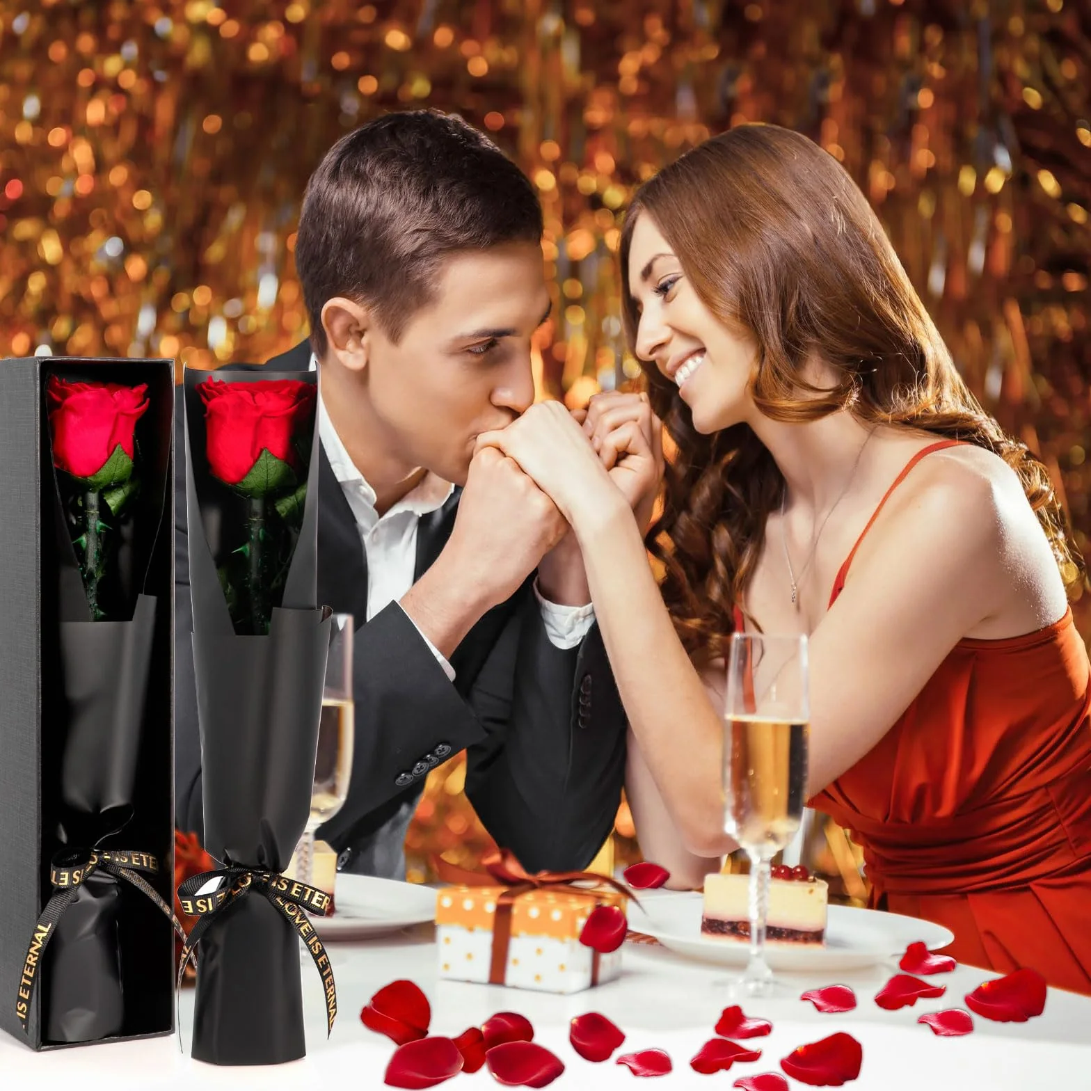 Rosa Stabilizzata Vera Rosa Eterna San Valentino per Lei, Regali San Valentino per Donna, Rose Stabilizzate San Valentino, Regali Mamma Fidanzata Moglie Sorella