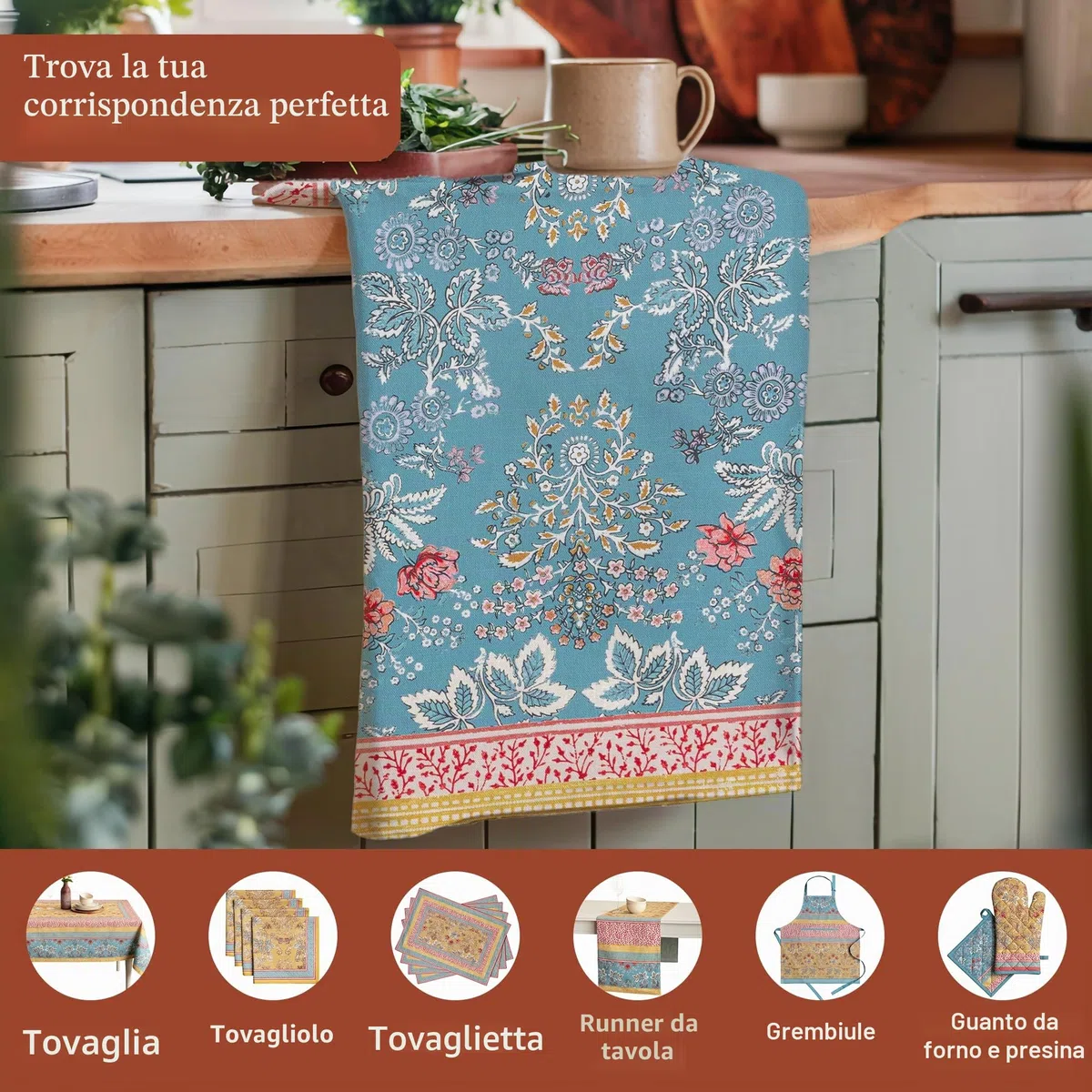 Maison d' Hermine Marquise 100% cotone Set di 3 strofinacci da cucina multiuso morbidi e assorbenti, strofinacci da bar, primavera/estate (50 cm x 70 cm)
