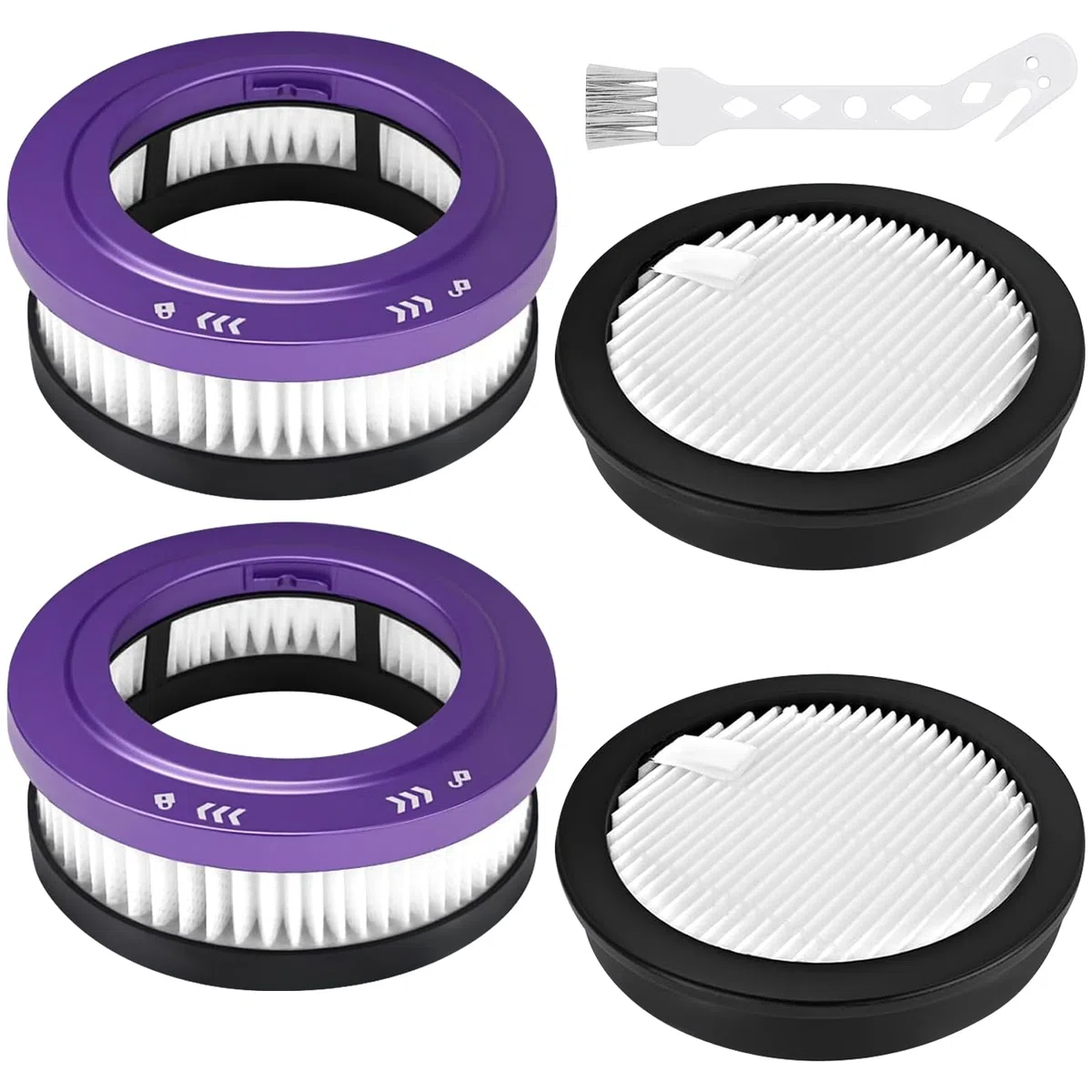 4x Filtri HEPA Compatibili per Anyson Stars 5 45000Pa/550W/70Min Aspirapolvere Senza Fili (2 Prefiltri + 2 Filtri HEPA) | Filtri Lavabili & Riutilizzabili | Accessori Aspirapolvere + Spazzolina