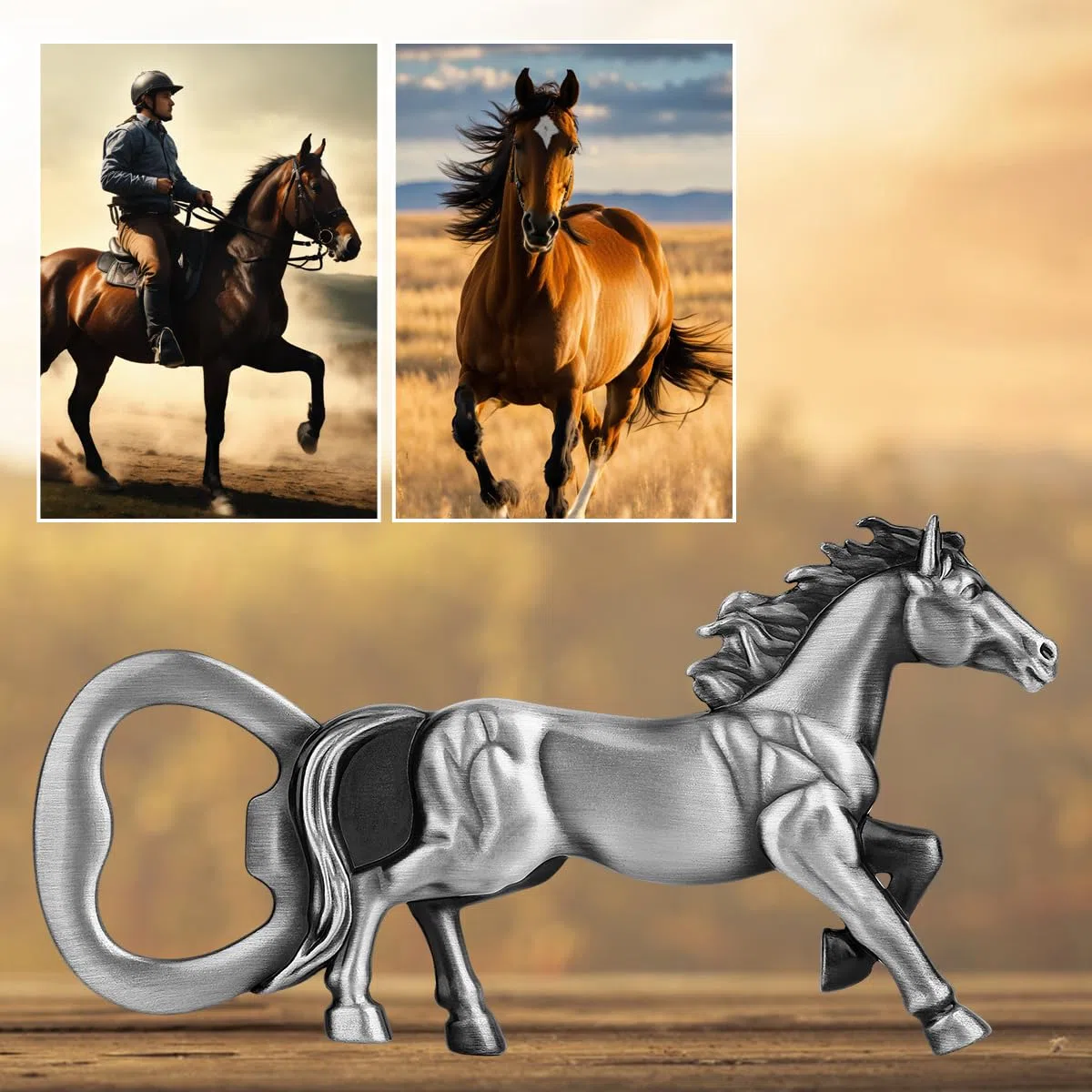 Regali personalizzati per gli amanti dei cavalli, apribottiglie, cavallo, birra, regali di Natale, regalo di compleanno per uomini e donne, accessori per cavalli, regalo, con confezione regalo