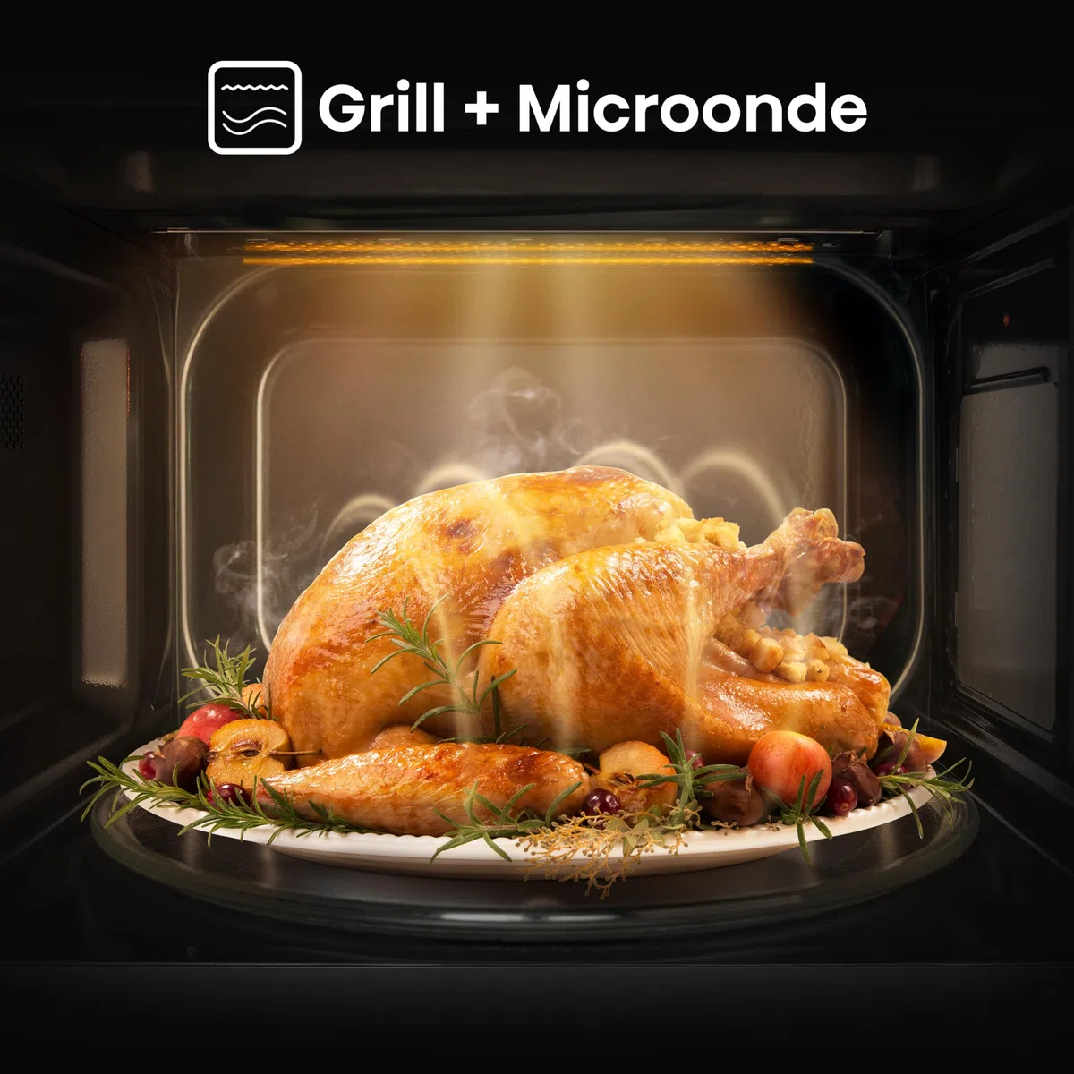 Hisense H20MOBS4HG Forno Microonde con controllo Elettronico, Capacità 20 L, Potenza 700 Watt, Funzione Grill 800 W, Display Led Comandi Touch, Colore Nero