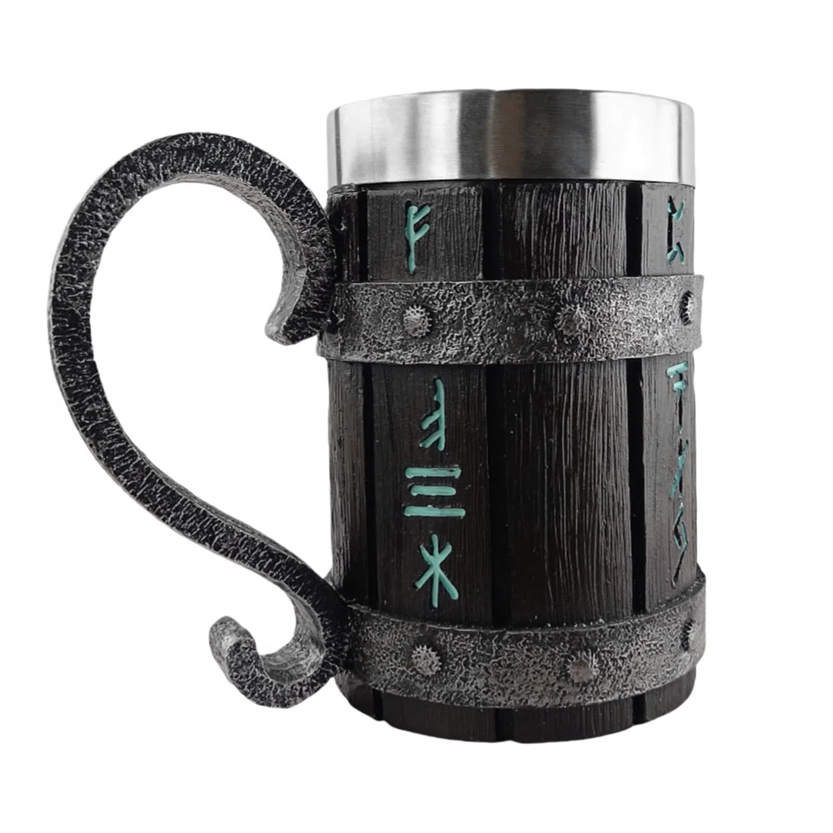 Boccale di legno medievale, 600 ml, brocche di birra in legno con acciaio inossidabile, barile retrò, barile di legno per birra, bevande, caffè, regalo per uomini per la festa del papà