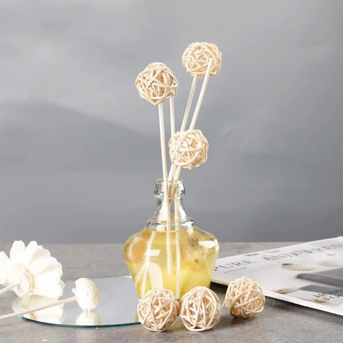 100 bastoncini per tubi d'incendio, materiale intrecciato, bastoncini in rattan per diffusore di aromi, bastoncini di ricambio, diametro 3 mm, materiale intrecciato per la creazione di cestini