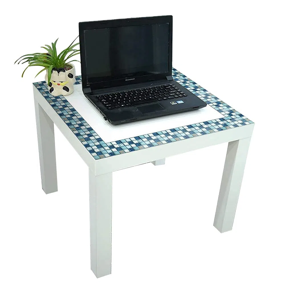 Mosaico in autoadesivo, in PVC, 10 x 10 cm, 40 pezzi, blu