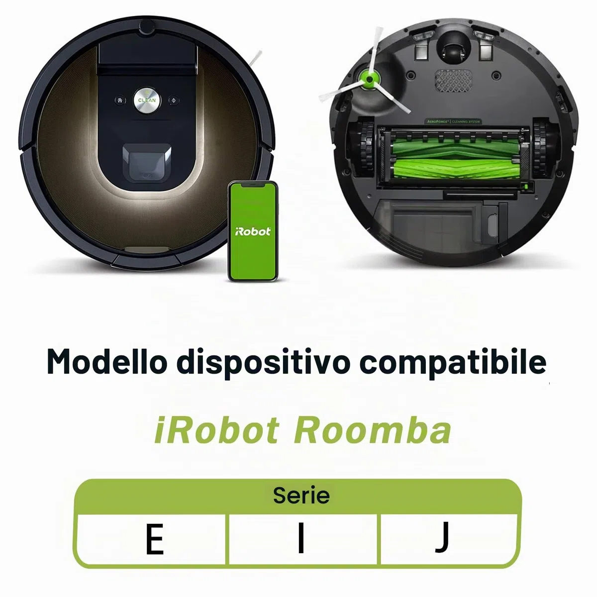 2 Set di rulli in gomma a vuoto Sostituzione della spazzola per iRobot Roomba i & j & e, Combo i & j Serie, parti degli accessori per i1+/i2+/i3+/i4+/i5+/i6+/i7+/i8+/j5+/j6+/j7+/j8+/j9+/e5/e6
