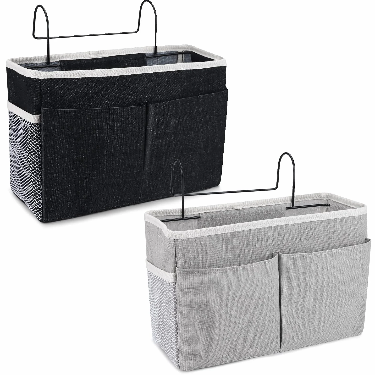 Tasca per letto 2 pezzi Organizzatore per comodino, borsa organizer per letto da appendere impermeabile, tasca da letto, organizer per dormitorio, letto, divano, rivista, occhiali, libri, telefono