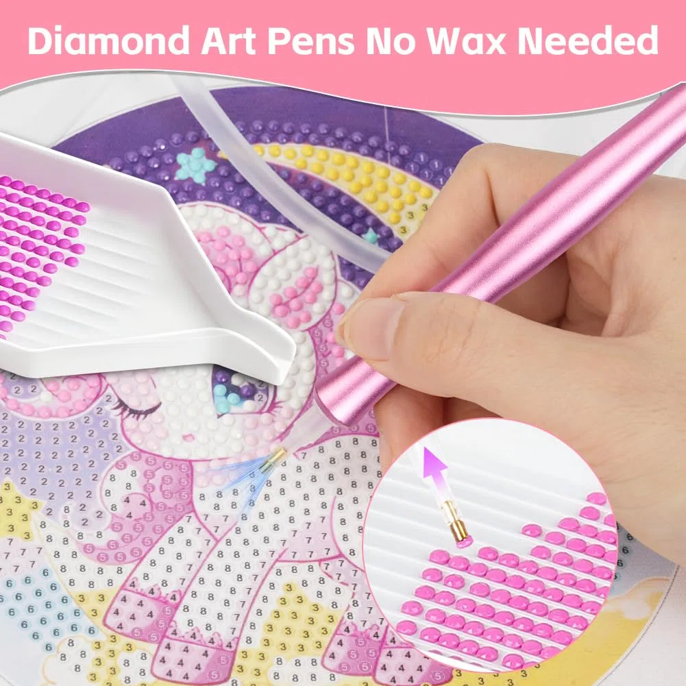 OFFCUP Penna Diamantata Elettrica per la Pittura, Penna per Pittura a Diamante Sottovuoto, Set di Strumenti per Penna Diamantata, Penna Ricaricabile per Pittura Diamantata con Vassoio di Stoccaggio
