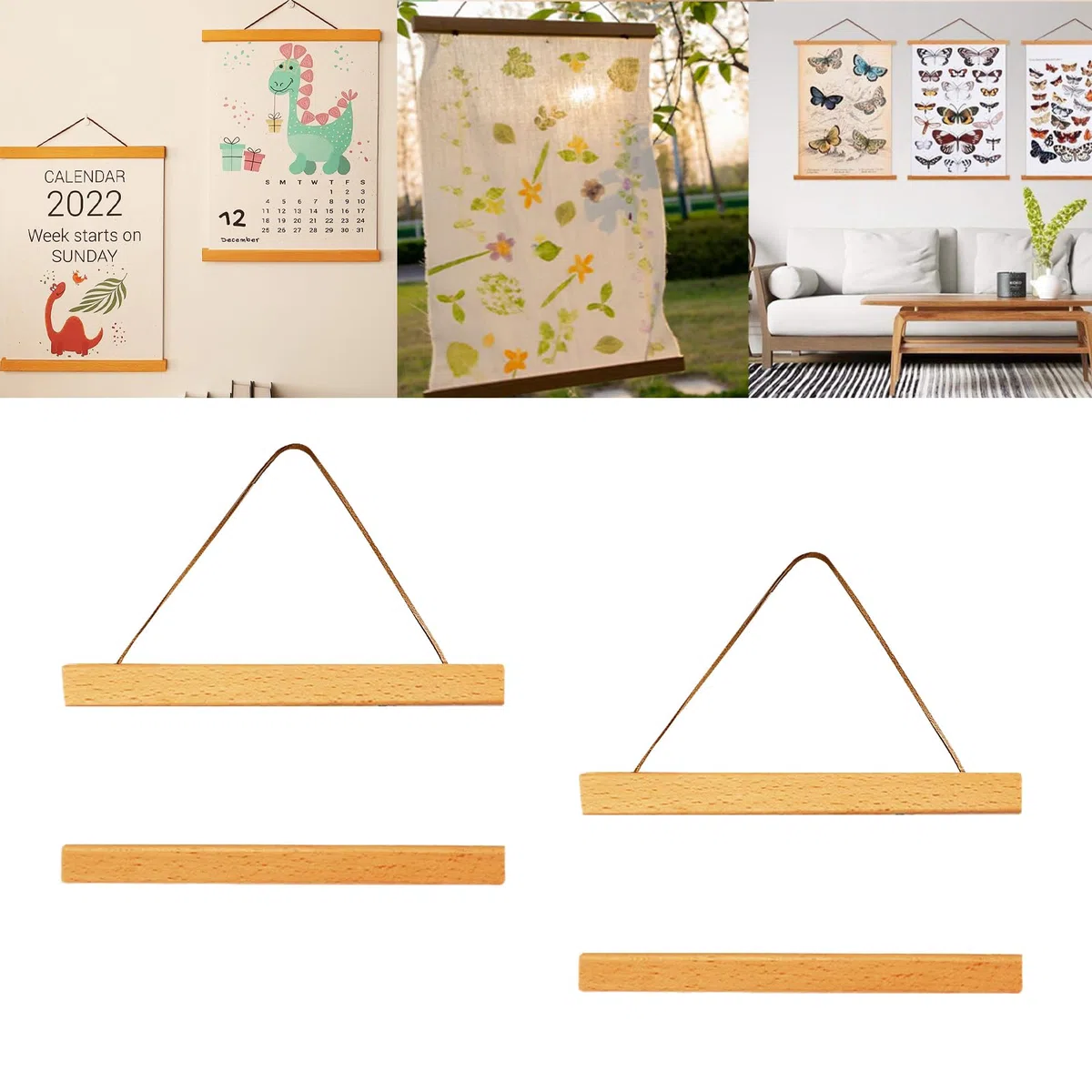 2 Pezzi Magnetico Poster Telaio, Ganci per Cornice per Poster in Legno, Magnetico Poster Telaio per Elegante Decorazione Murale Poster da Esposizione(21 cm)