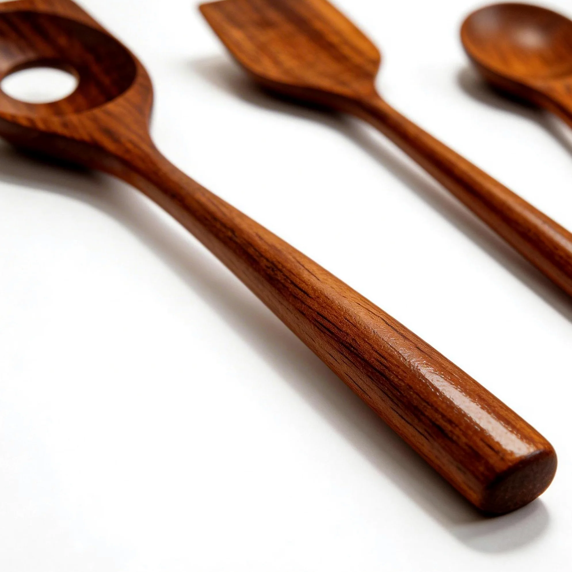 Kit di cucchiai da Cucina in Legno, 3 Pezzi di cucchiai di Legno per padelle antiaderenti e pentole di terralla, Utensili da Cucina in Legno di Acacia Resistenti e antibatterici