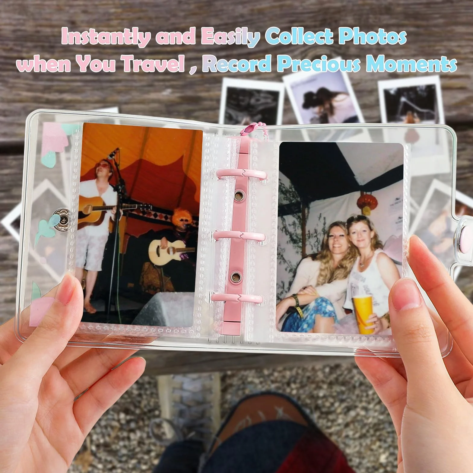 2 Kpop Binder Photocard Holder con 10 Maniche, 3 Pollici 60 Tasche Mini Porta Album con Portachiavi, Fotografico per Foto Card