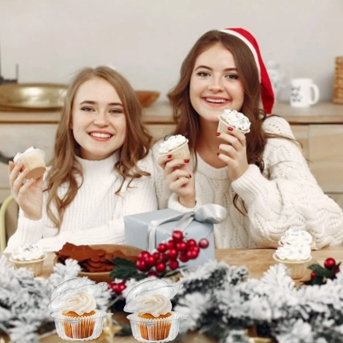 50Pz Scatola per Cupcake,Scatole per Torta ,Confezionare dei Mini Tortini Monoporzione,Usate per Torte, Insalate,Adatte per Feste, Matrimoni, Negozi di Dolci