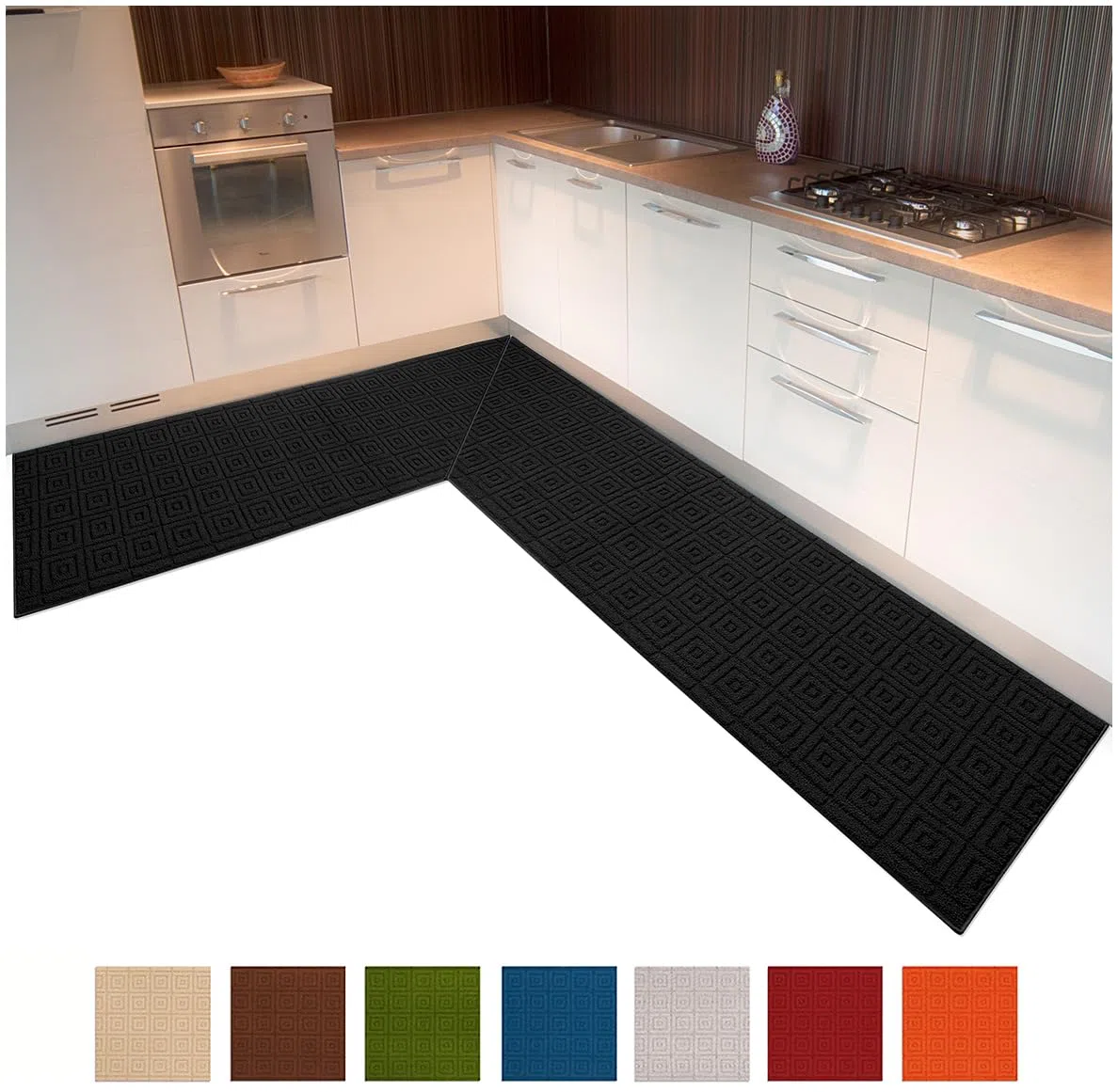 emmevi Evita - Tappeto Angolare Personalizzabile per Cucina, Antiscivolo e Lavabile, 100% Made in Italy, Disponibile Fino a 250 Cm
