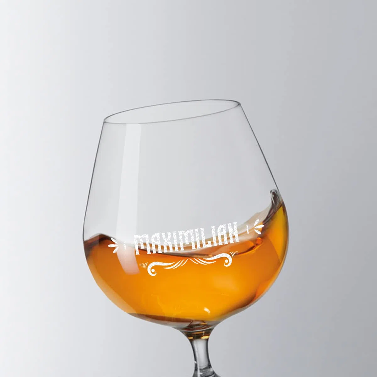 polar-effekt Bicchiere da cognac girevole con motivo a scelta personalizzato – Incisione – cristallo – compleanno e Natale – Whisky, Bourbon, Brandy, Scotch – Motivo Classic Ornamento