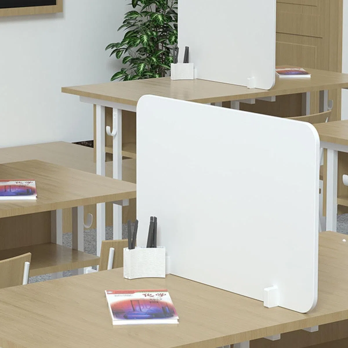 Pannello divisorio per scrivania in PVC, pannello di protezione multifunzionale, facile da installare, barriera protettiva per la distrazione visiva, 30x50 Cm