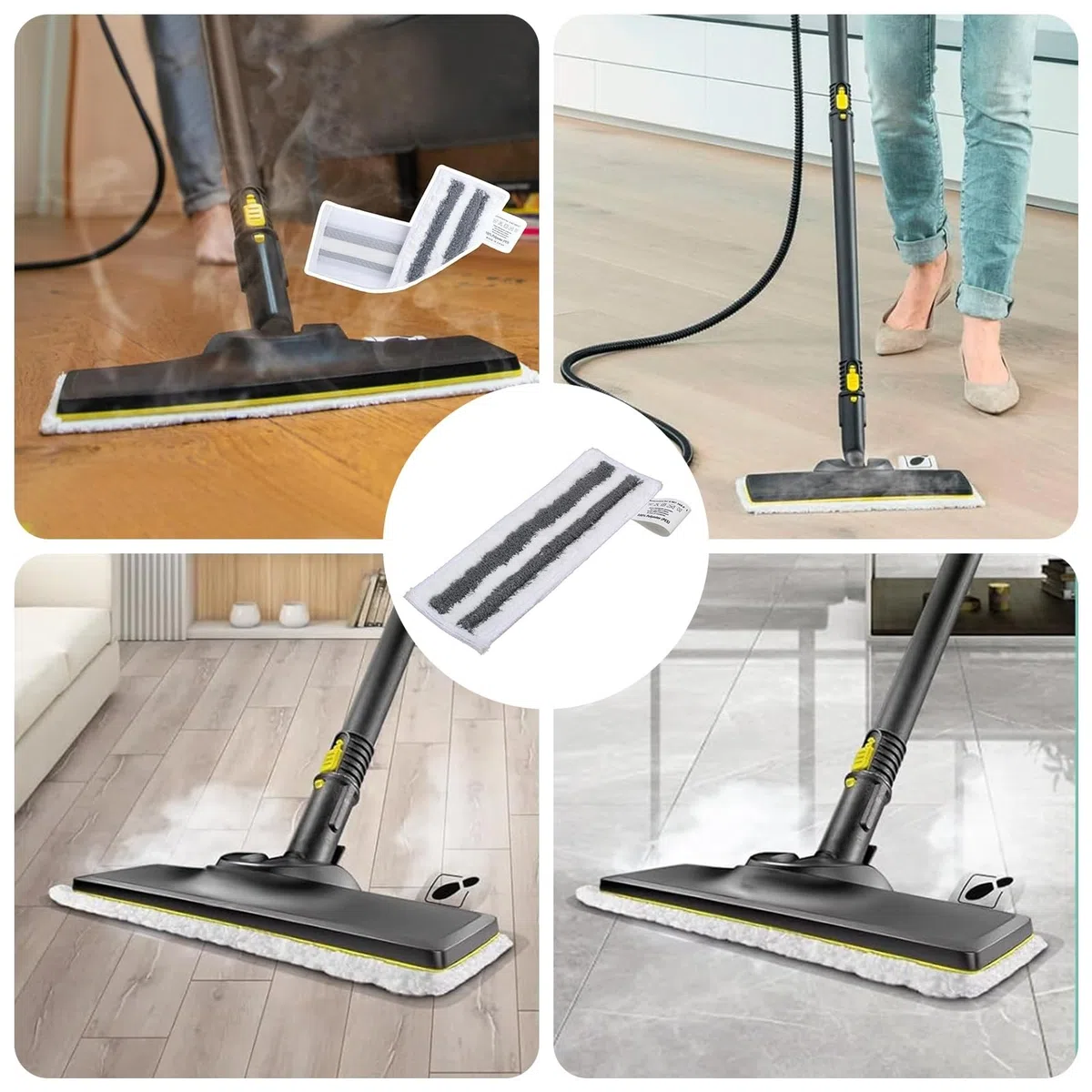 10 Pezzi Accessori per Pulitore a Vapore Kärcher Easyfix SC2 SC3 SC4 SC5 SV7, Set di Panni in Microfibra, 4 Teli in Microfibra + 2 Panni Abrasivi + 4 Panni per Ugelli Manuali Microfibe
