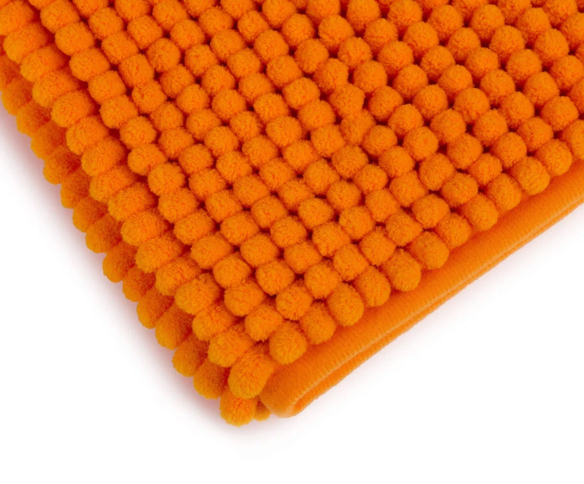 Gözze - Morbidissimo Tappetino da Bagno Antiscivolo, 100% Microfibra, 50 x 70 cm - Arancione