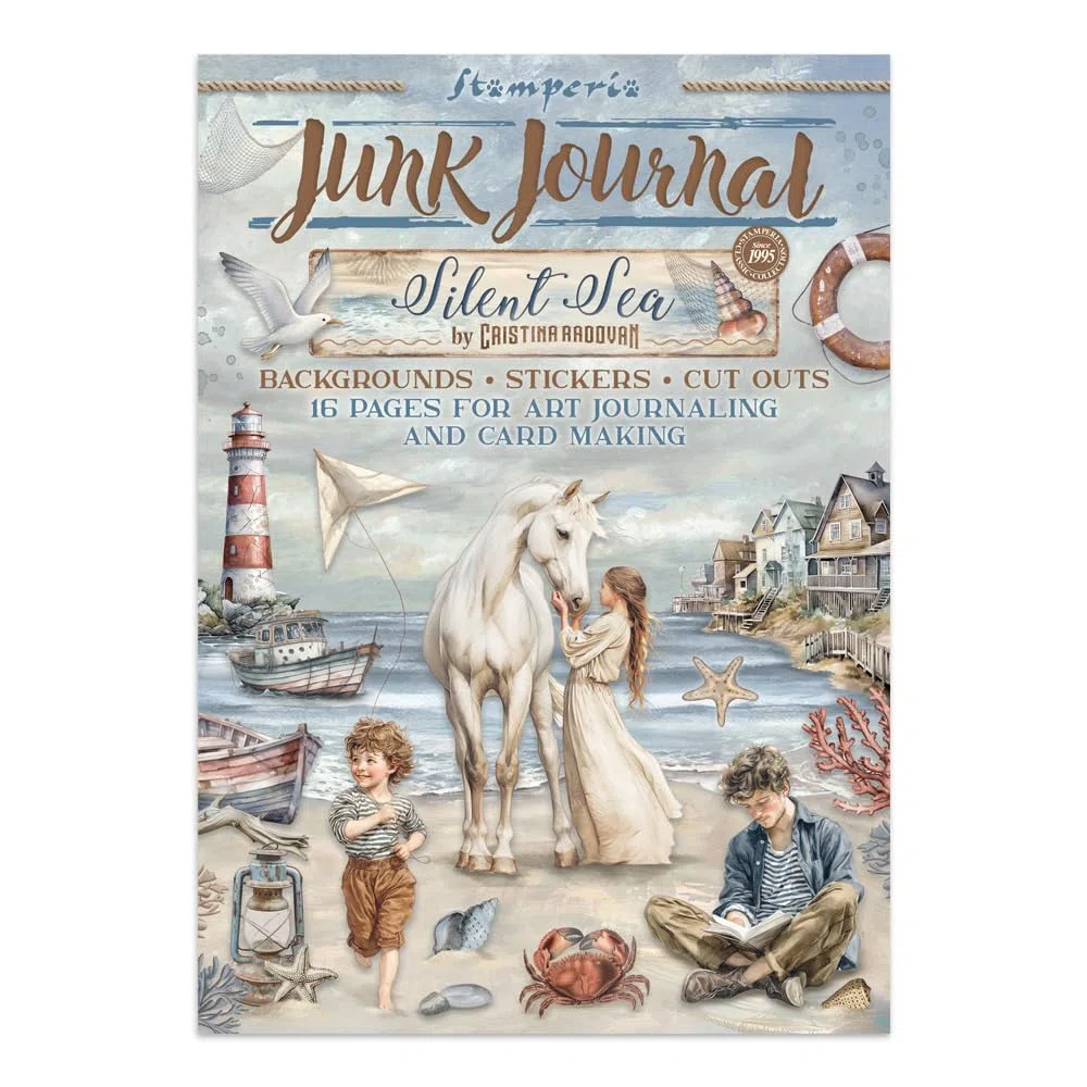 Stamperia - Junk Journal Stickers, Cut-Outs, and Backgrounds for Scrapbooks, Albums, Card Making, Bullet Journalling and More, Perfect for Hobbies, Crafts, and Gifting (Silent Sea)