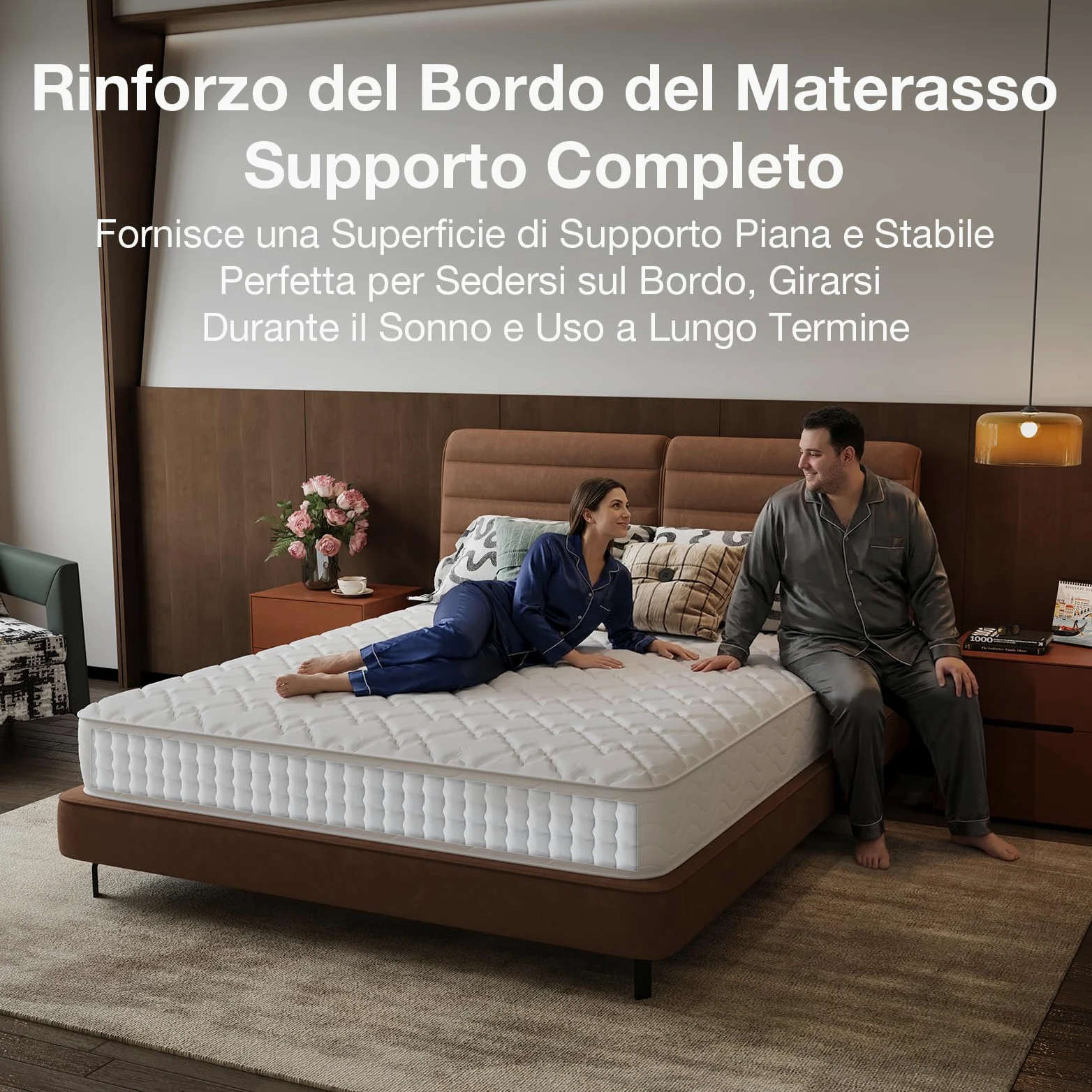 Novilla Materasso Matrimoniale 160x190 Altezza 20cm Molle Insacchettate e Memory Sostegno Dinamico, Traspirante e Ortopedico, Certificato Oeko-TEX