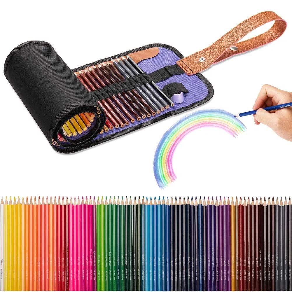 BAKAJI Kit Set Artistico di Matite da Disegno e Schizzo (Astuccio Roll)