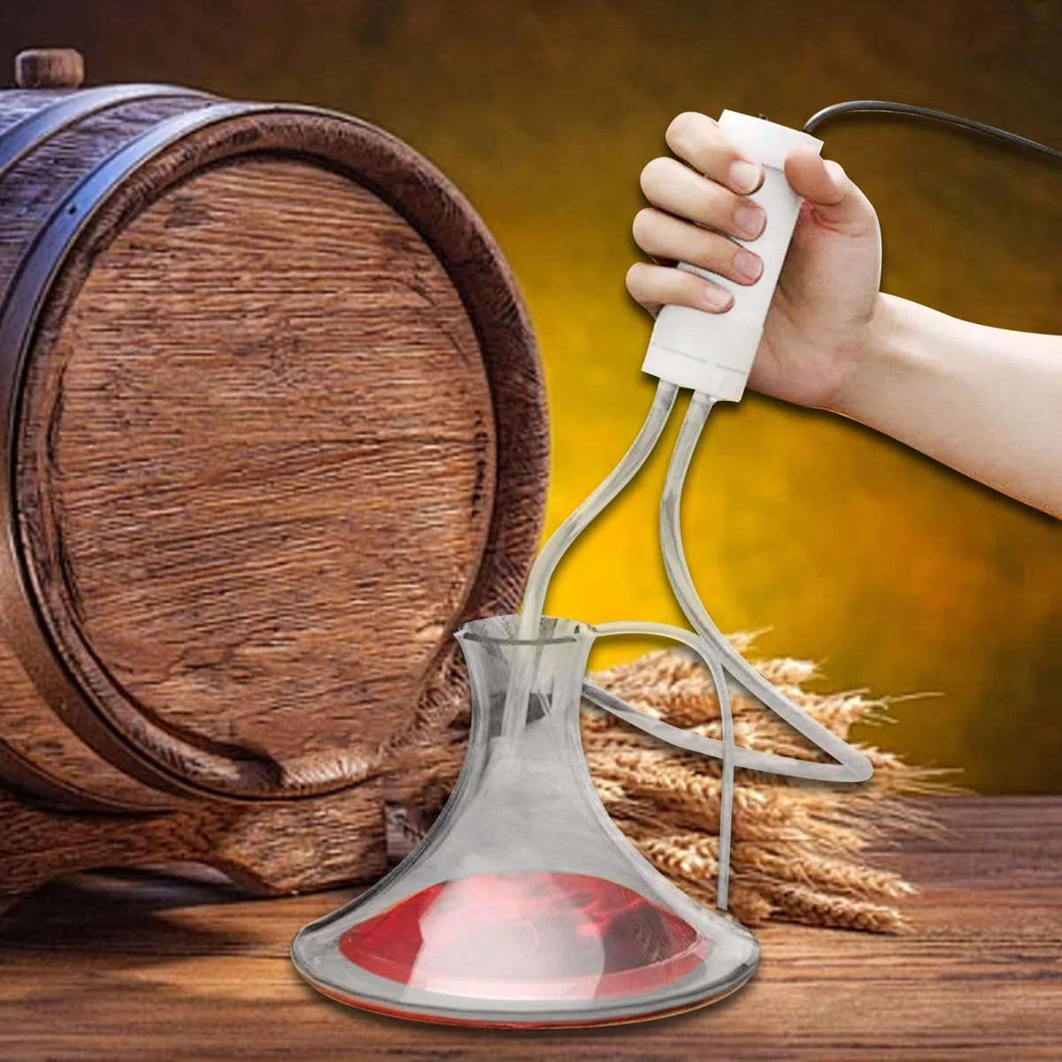 F Fityle Pompa autoadescante a sifone elettrico, pompa per travaso vino, facile da usare, multifunzione USB, compatta, con tubo flessibile, leggera per, Tubo 1.6 M