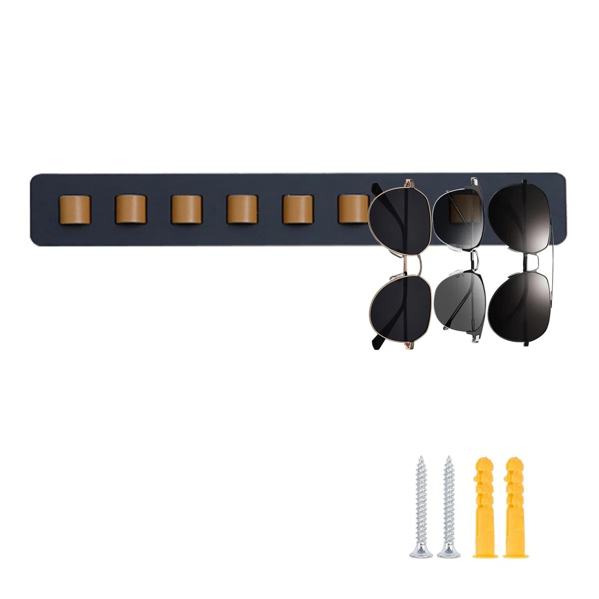 Espositore Occhiali, 40cm Portaocchiali a Parete, Supporto Per Occhiali Parete in Legno, 9 Scomparti, Per Appendere Gli Occhiali, Adatto a Soggiorno, Camera da Letto, Bagno, Nero
