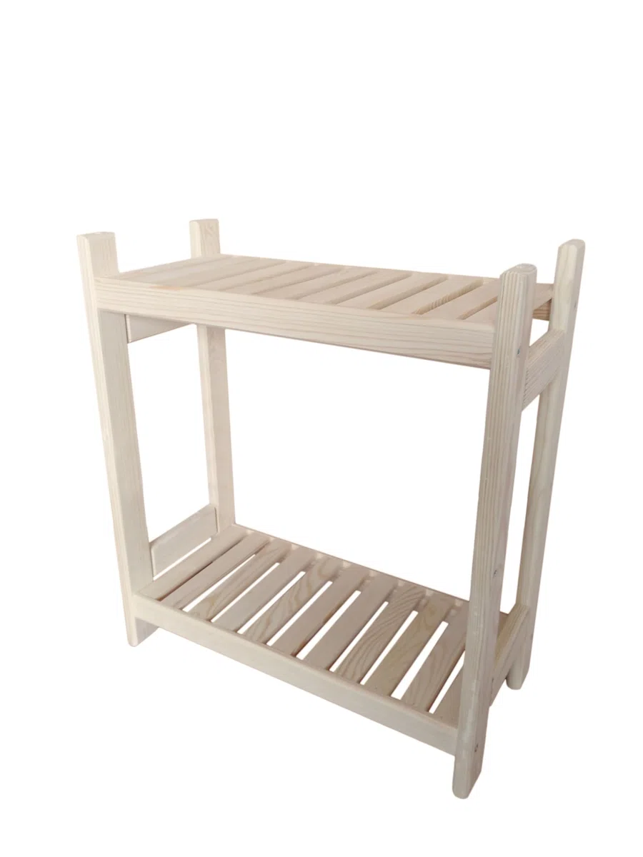 Scaffale in legno, impilabile, in legno di pino, larghezza 38 cm, lunghezza 50 cm, altezza 45 o 60 cm, 2 o 3 ripiani (60 x 50 x 38 cm, 2 ripiani)