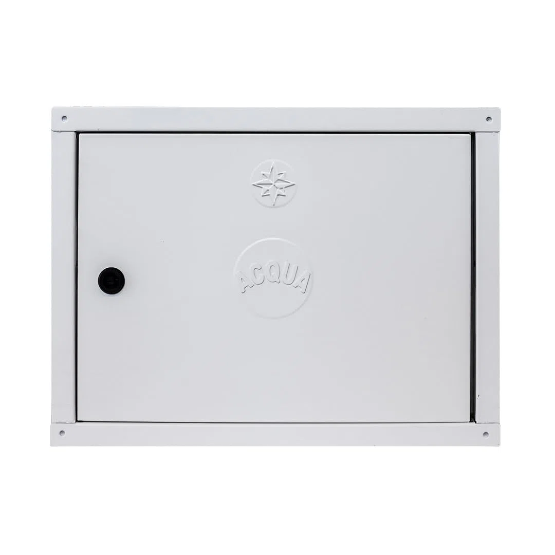 Sportello per Contatore Acqua in Lamiera Preverniciata Bianco-Grigio con Serratura – Spessore 6/10 – Dimensioni 30x40x2cm – Dotato di chiave