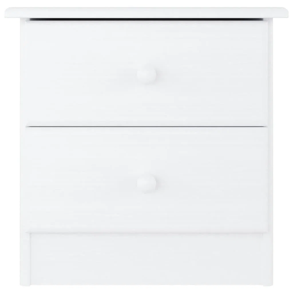Generico Comodino Alta Bianco 41x35x41 cm in Legno Massello di Pino,Comodini