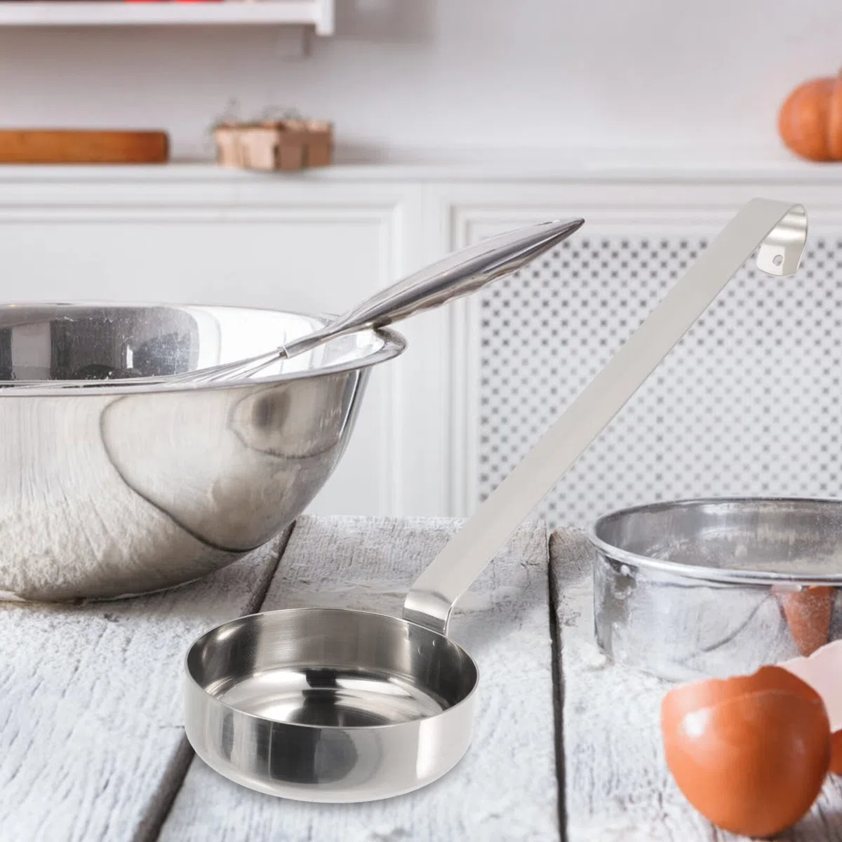 Ciieeo Paletta Per Salsa Per Pizza Porzionatore Per Alimenti In Acciaio Inox Mestolo Per Zuppa Da Cucina Cucchiaio Per Porzioni Cucchiaio Per Ketchup Paletta Per Servire A Fondo Piatto
