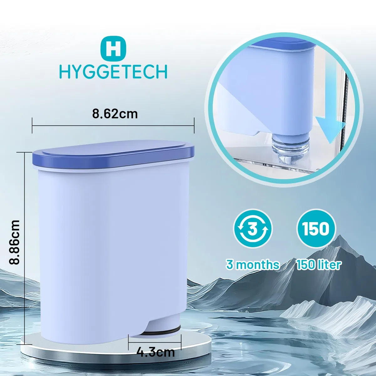 Filtro acqua di ricambio per Philips AquaClean CA6903/10 CA6903/22 CA6903, compatibile con le macchine da caffè completamente automatiche Saeco e Philips confezione da 4