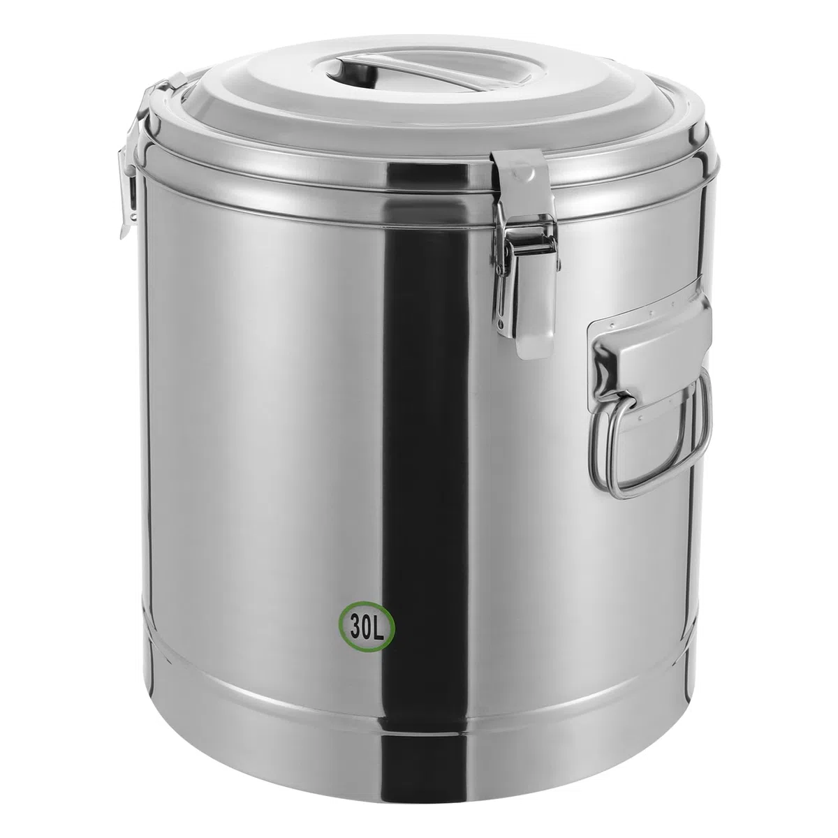 Trasporto, contenitore termico professionale, in acciaio inox, 20/30 l, con maniglie, coperchio con anello in gomma e chiusura di serraggio, grande pentola calda isolata (30 l)