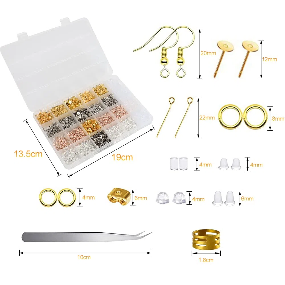 RANJIMA 3600 Pezzi Kit Collane Fai Da Te Adulti, Set per la Creazione di Gioielli, Eiparazione di Orecchini Braccialetti Collane Fai da te per Principianti Kit di Creazione di Gioielli per Adulti