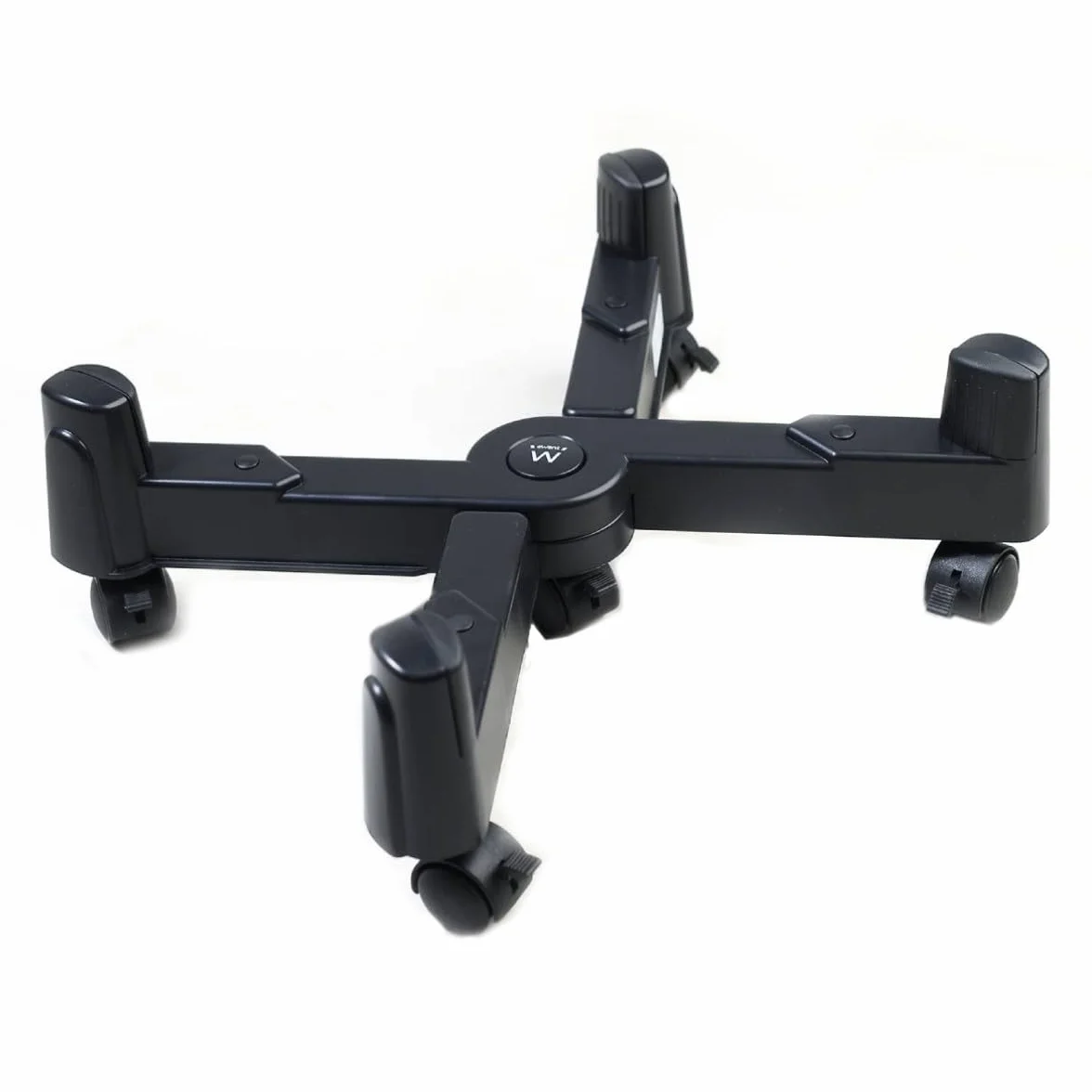 Supporto Regolabile per CPU con Ruote, Larghezza Fino a 25 cm, Capacità di Carico 25 kg, con Ruote Blocabili, Colore Nero - EW1292