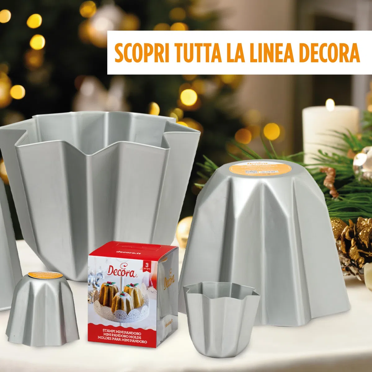 Decora 0062689 Stampo Pandoro in Alluminio Anodizzato, 1 Kg, Argento