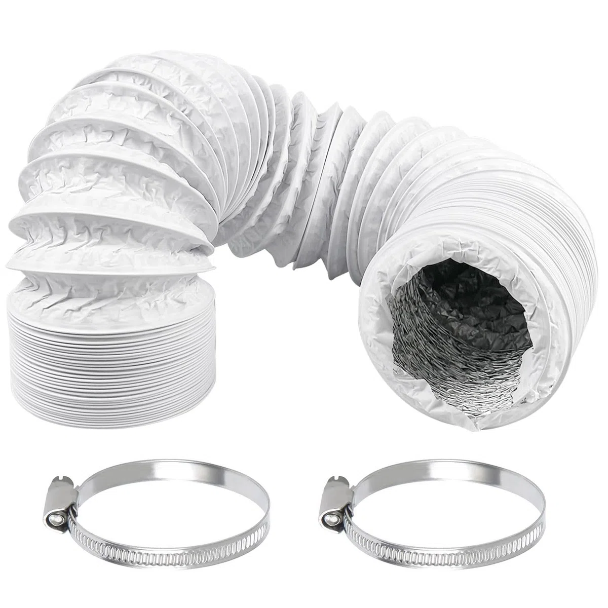 Tubo per aria condizionata, 3m tubo di ventilazione da 100 mm, tubi di scarico, resistente al calore, resistente alla corrosione, per Impianti di Climatizzazione, Asciugatrici, Cappe Aspiranti