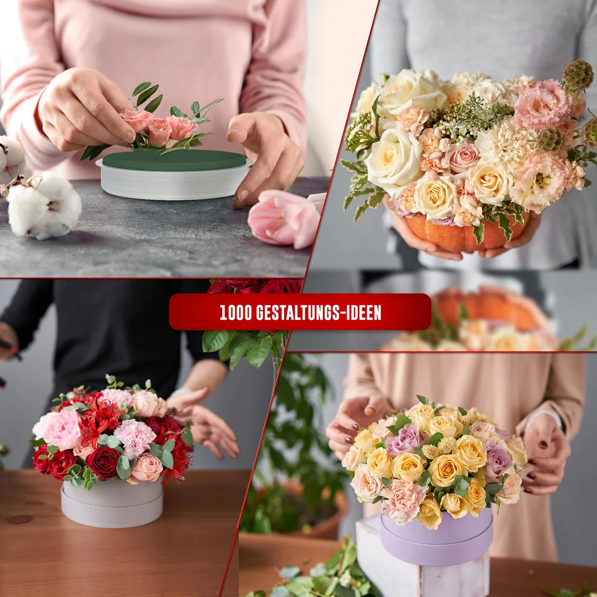 ELES VIDA Ciotola decorativa per fiori,8 pezzi da 13 cm,schiuma bagnata,muschio,composizioni floreali a cono,spugna per bricolage,matrimoni,regali,ciotola decorativa,composizione floreale,produzione